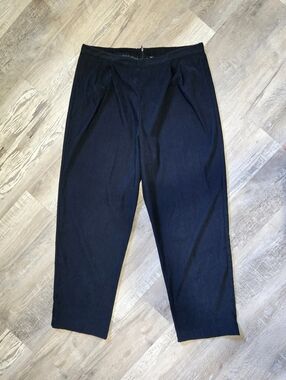 Courtenay Slacks Dress Pants Y2K Vtg Women's Size 18W Dark Blue Faux Suede